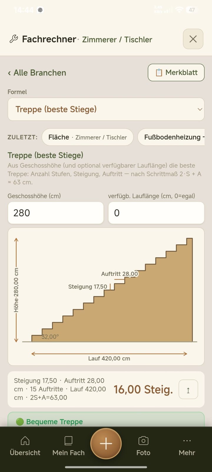 Treppe mit Seitenprofil